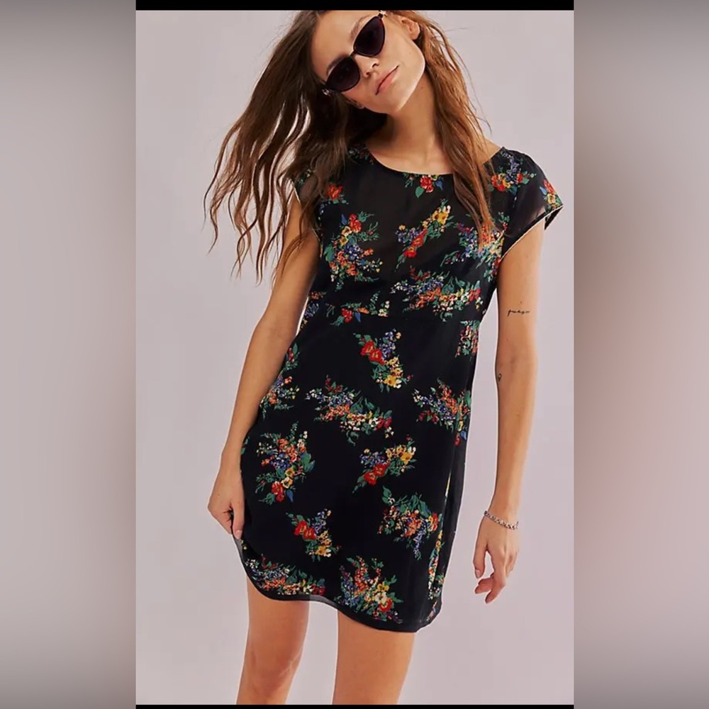 Free People Black Floral Dress